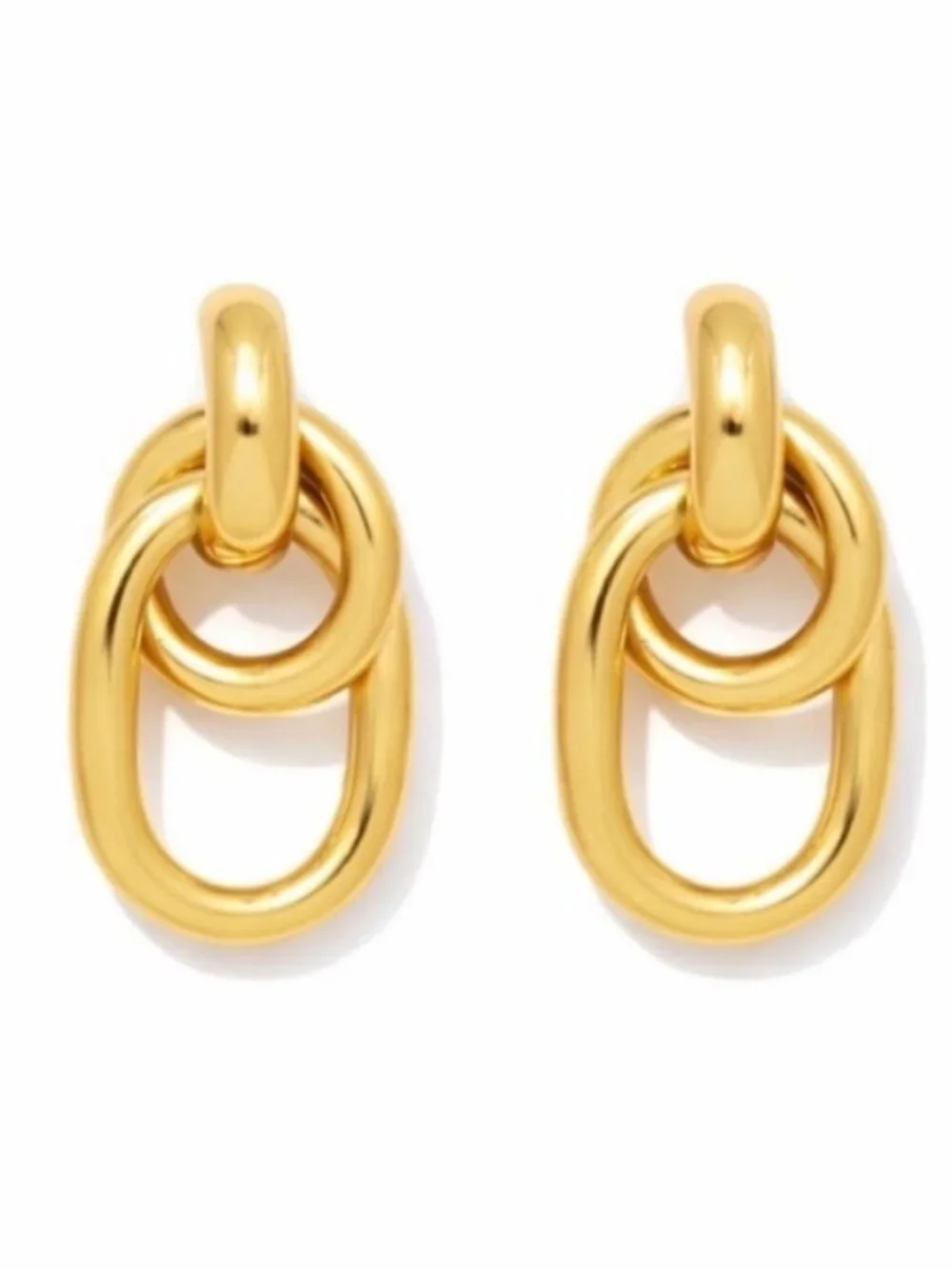 New! Gold Hooked Chain Drop Earrings (3055) NWOT
